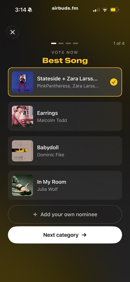AirbudsWidget's tweet image. Just vote….

Meet the new Airbuds feature: The Airbuddies. 🏆

An online awards show for all things music.

Drops on Mondays, winners announced on Fridays. 😸😸