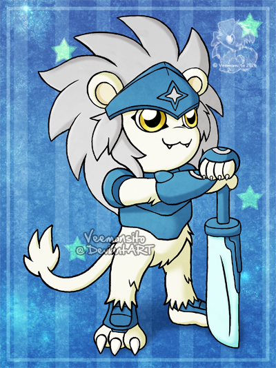 Veemonsito's tweet photo. Digimon fanart featuring Spadamon 🦁🗡️ 
#Digimon #デジモン #スパーダモン https://t.co/Q7gf75PkwL