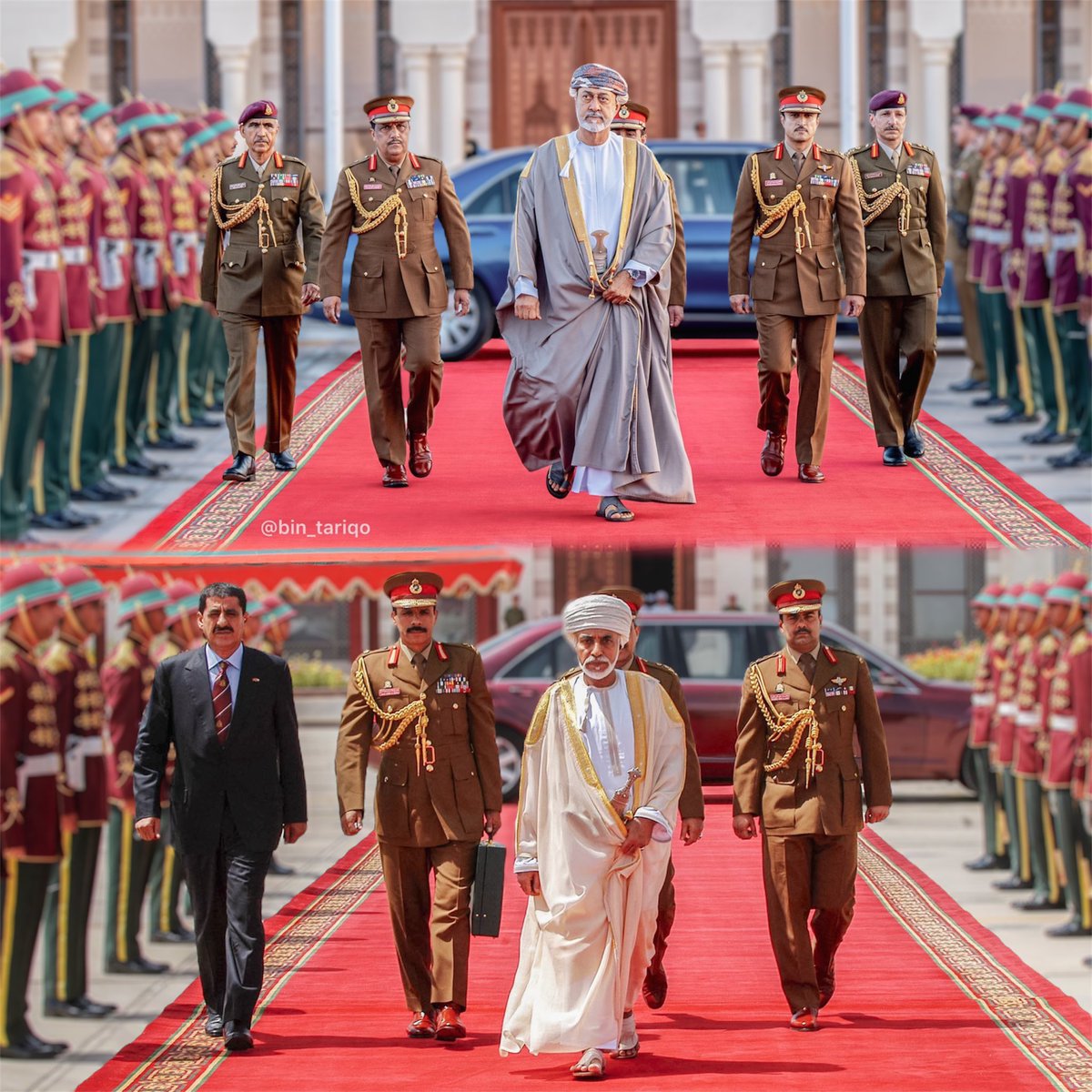 bin_tariqo's tweet photo. يواصل حضرة صاحب الجلالة السلطان هيثم بن طارق المعظم حفظه الله مسيرة السلام التي رسخها السلطان قابوس بن سعيد رحمه الله بكل حكمة واقتدار.. سلطنة عمان، بقيادته الرشيدة، تبقى منارة أمن واستقرار في المنطقة، تعزز الحوار وتزرع السلام بين الشعوب. https://t.co/vav77LWBm9