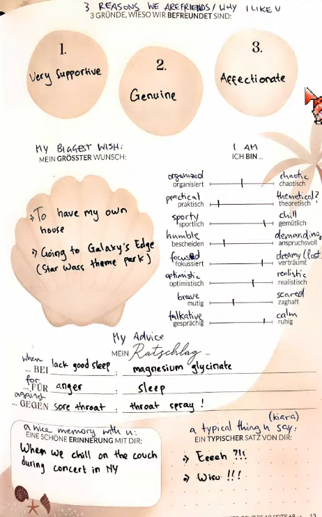 Kiara's Friendship book, Risu's entry: