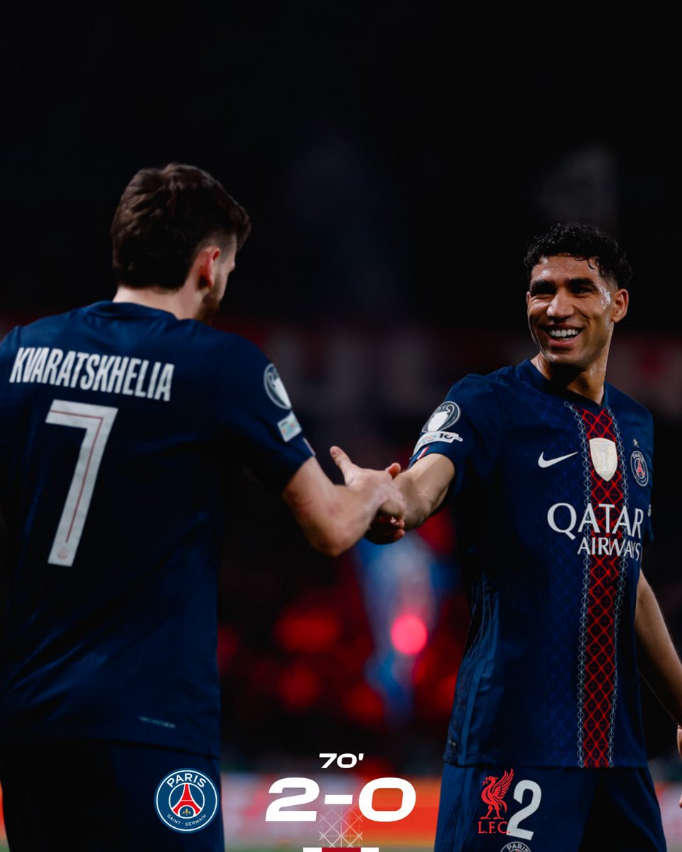 PSG_inside's tweet image. ⏱️ 70' I 🤝

#PSGLIV 2-0 I #UCL