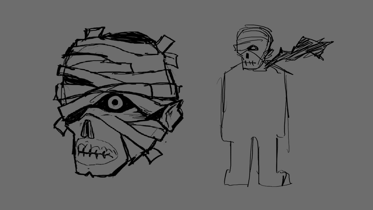 d_dropkick's tweet photo. The Bandaged Man's redesign. 

#gamedev #indiegamedev #characterdesign https://t.co/f4IyT3q3rK