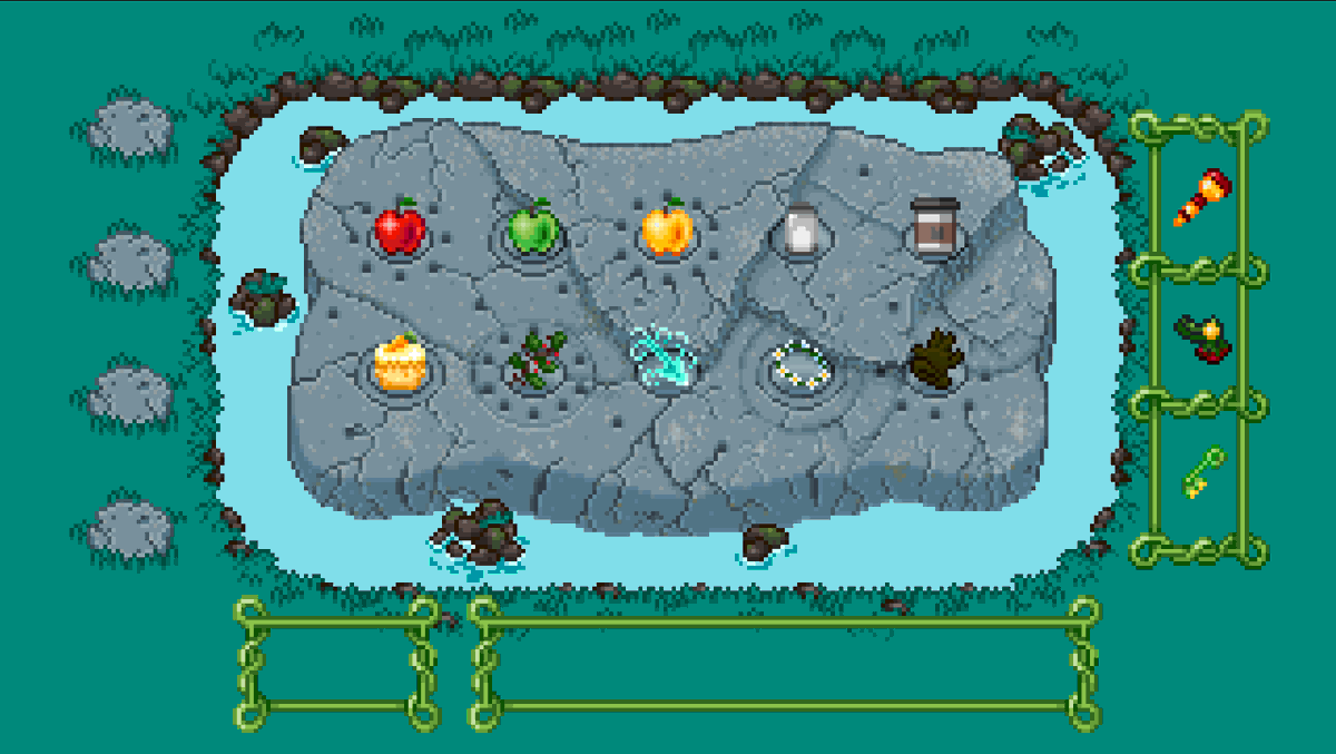 KellyUlleanne's tweet photo. A month's worth of pixel art for Cait Sith Quest. 
This is the item menu 💼🐷 https://t.co/VSZYFYl533