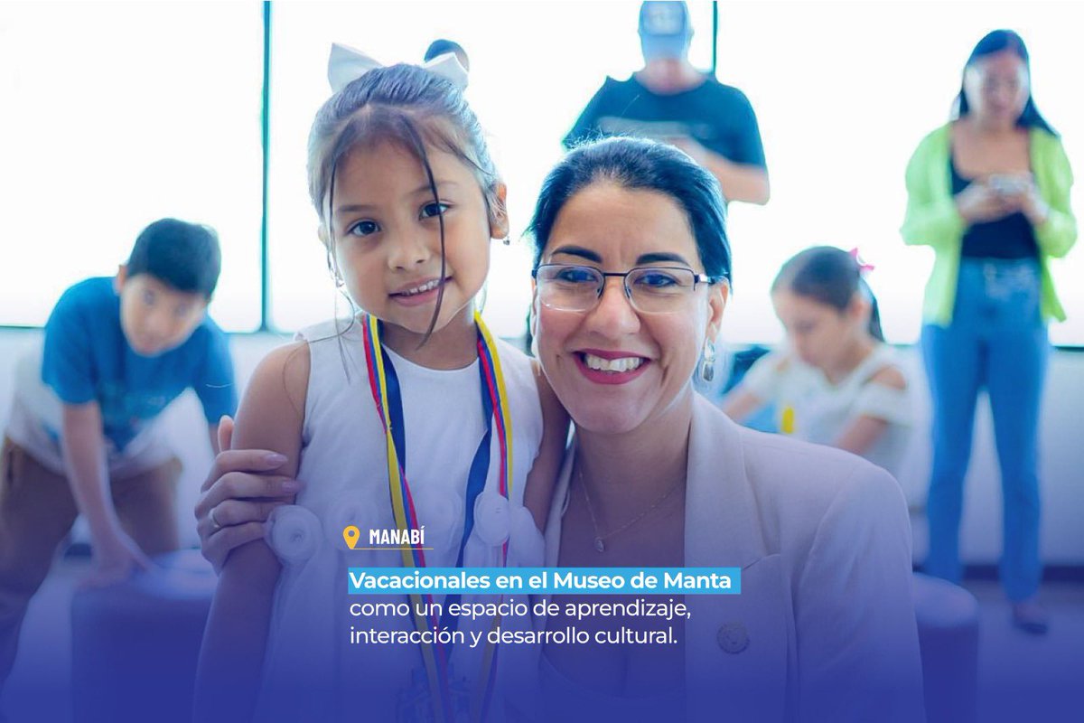 Educacion_Ec's tweet photo. 📍MANABÍ | La ministra @GildaAlcivarOk recorrió el Museo de Manta junto a niños y jóvenes que participan en las actividades formativas y lúdicas que se desarrollan en sus instalaciones. ✍️

Durante su visita, constató los cursos vacacionales, que benefician a más de 200 participantes en áreas como ajedrez, creación de cuentos, elaboración de máscaras sonoras y actividades de lectura en la Ludobiblioteca. ♟️📚

¡El museo es un espacio activo de formación e inclusión cultural que impulsa el desarrollo de habilidades cognitivas, artísticas y sociales! 🎭 

#ElNuevoEcuador