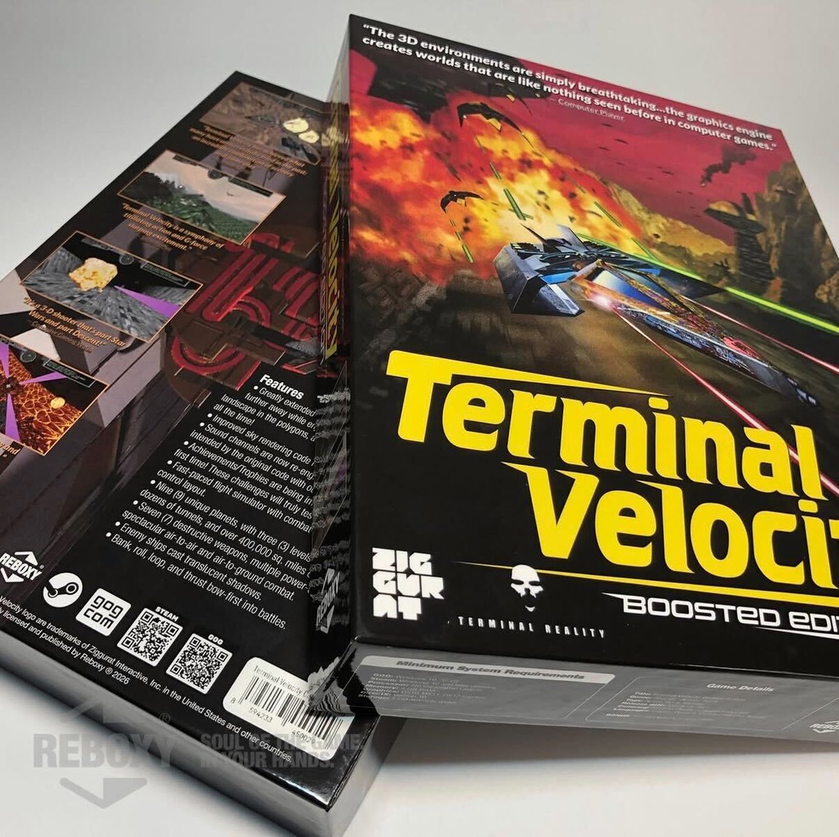 We can't get over how cool these PC big box versions of Terminal Velocity: Boosted Edition are.

Pick one up to add to your collection at the link in our bio.