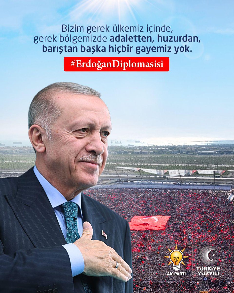 "Adaletten, huzurdan, barıştan başka gayemiz yok. " <a href="/RTErdogan/">Recep Tayyip Erdoğan</a> 
#ErdoğanDiolomadisi