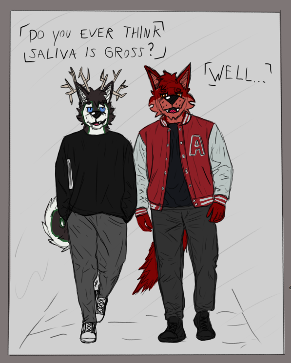CloverTheDusky's tweet photo. Clover &amp; Ember | Saliva

Wanted to start making comics to practice art! hope you guys like it :3
#furry #furryart #furrycomic #comic #gay https://t.co/PV5cewhgsU