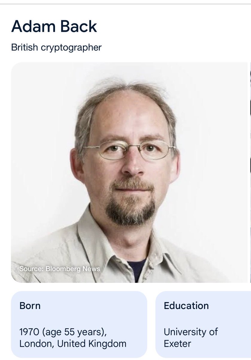 ZaherTPI's tweet image. Adam Back, AKA Satoshi Nakamoto, founder of $Bitcoin 

Per NYT