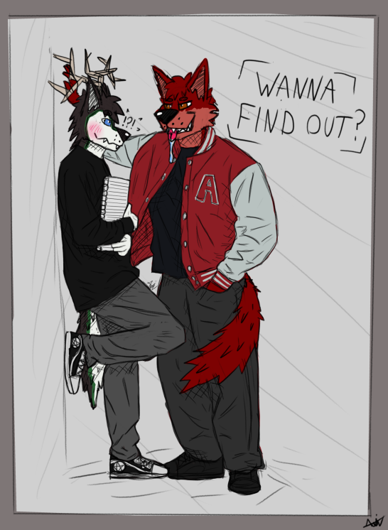 CloverTheDusky's tweet photo. Clover &amp; Ember | Saliva

Wanted to start making comics to practice art! hope you guys like it :3
#furry #furryart #furrycomic #comic #gay https://t.co/PV5cewhgsU
