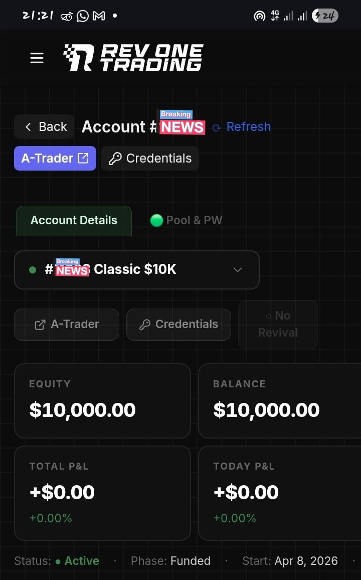 BartmillyMedia's tweet photo. The bag is secured! 💼🔥 Huge thanks to @RevOneTrading for the $10,000 Funded Account. Seeing that ‘Active’ status feels amazing! 🚀
I’ll be posting my daily progress on this account right here every single day. Follow along to see the journey! 📈🎯
#RevOneTrading https://t.co/0kOwSZKiui