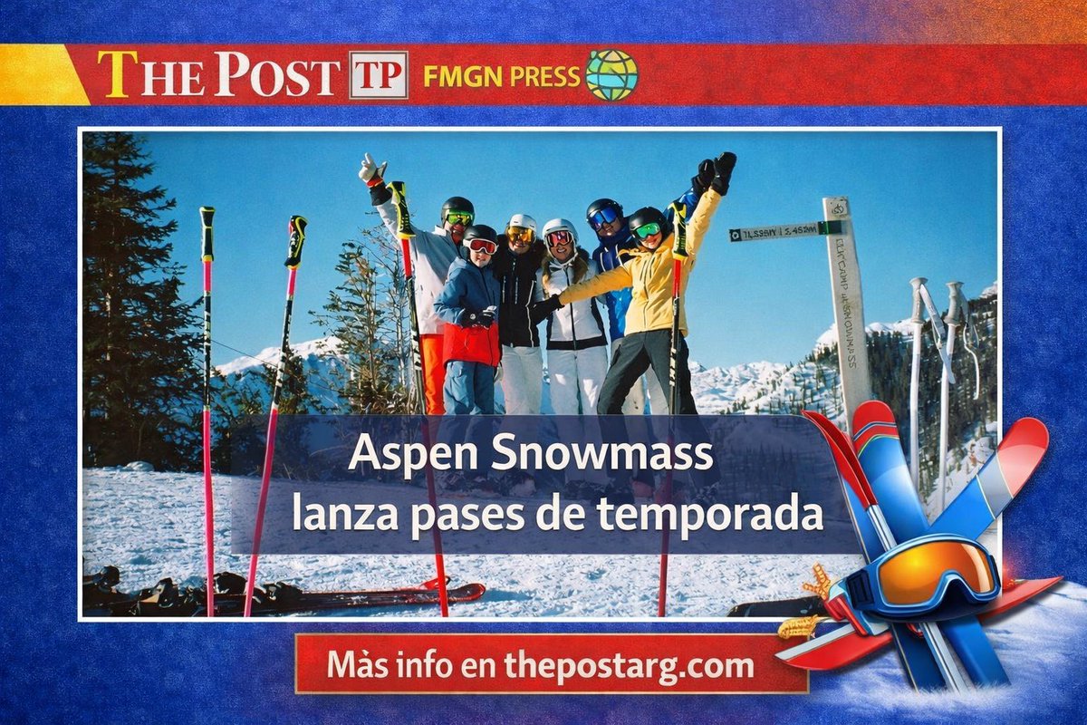 CharlyMiraOK's tweet image. The Post FMGN Press - Turismo

Aspen Snowmass lanza sus pases de temporada 2026/27 con más opciones y beneficios thepostarg.com/turismo/aspen-… 
@AspenSnowmass #interamericannetwork #fmgnpress @ArielFerrero #temporadadeski @VisitColorado @ThePostArg #sunnynews