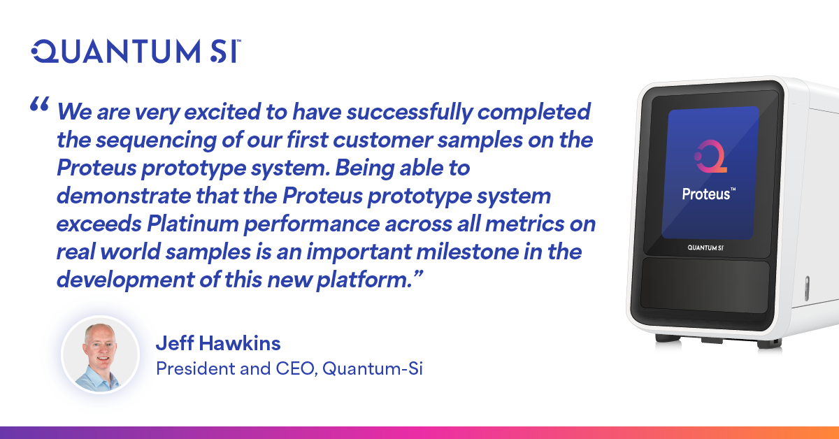 Quantum_Si's tweet photo. The first customer samples have been sequenced on Proteus™ and the results mark an exciting milestone for the platform.
Read more from our latest press release: https://t.co/cSpz0H33vN
#QSI $QSI #Proteus #Protomics #ProteinSequencing https://t.co/b5OIT2hLsV