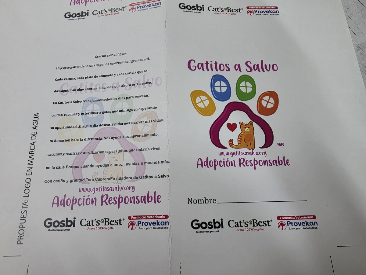 gatitosasalvo's tweet photo. Ya en producción nuestras cartillas de vacunación

Gracias @provekan @Gosbicom y #catsbest por patrocinarnos. 

Porque sí saben que entregamos a nuestros peques con cartilla y vacunas, vdd? 😍😍😍 https://t.co/22kocixy7U