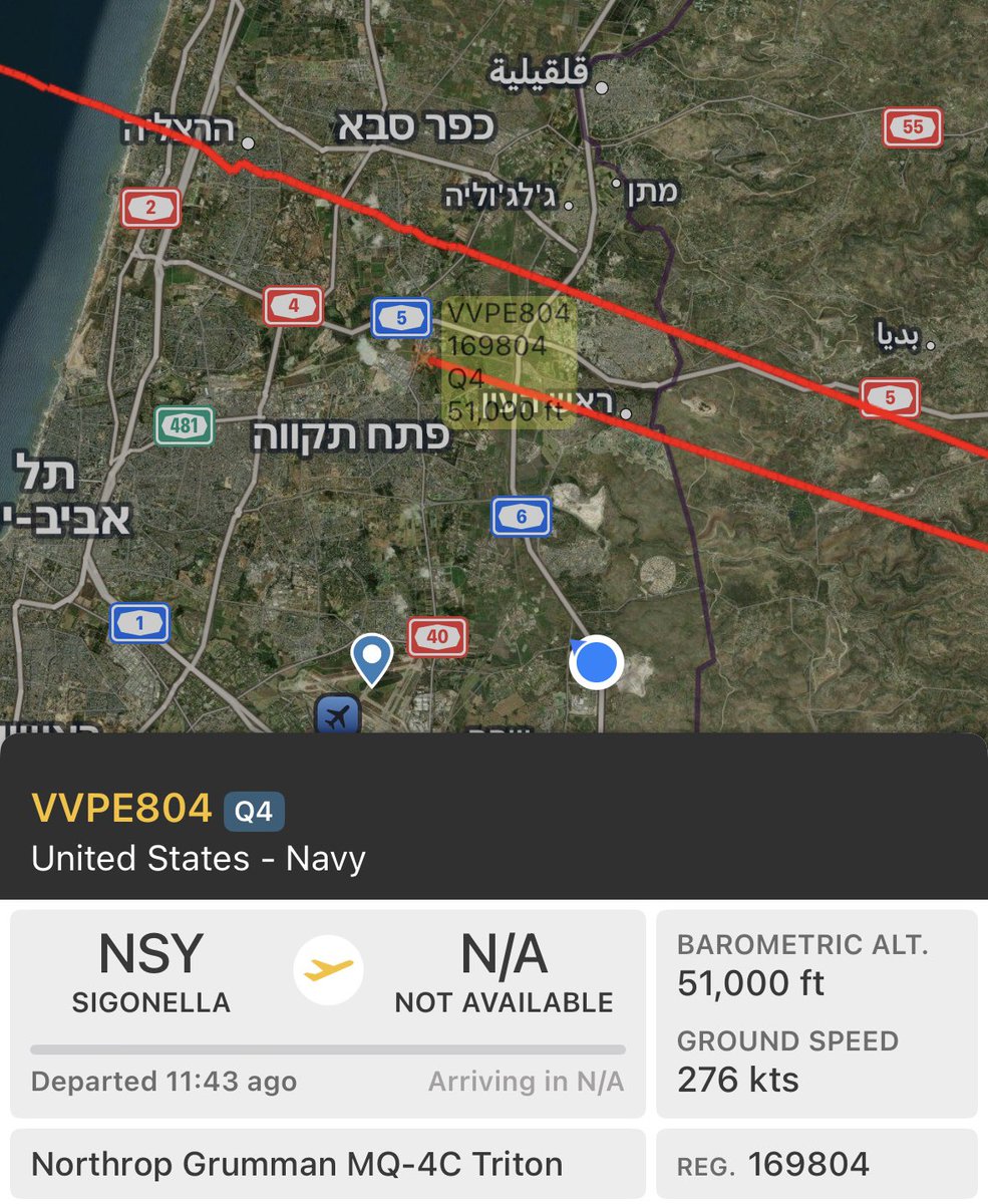 #USAF #NorthropGrumman #MQ4c #Triton reg. 169804 at FL510 as #VVPE804 
#avgeek #planespotting #aviation #homespotting #UAV <a href="/usairforce/">U.S. Air Force</a>