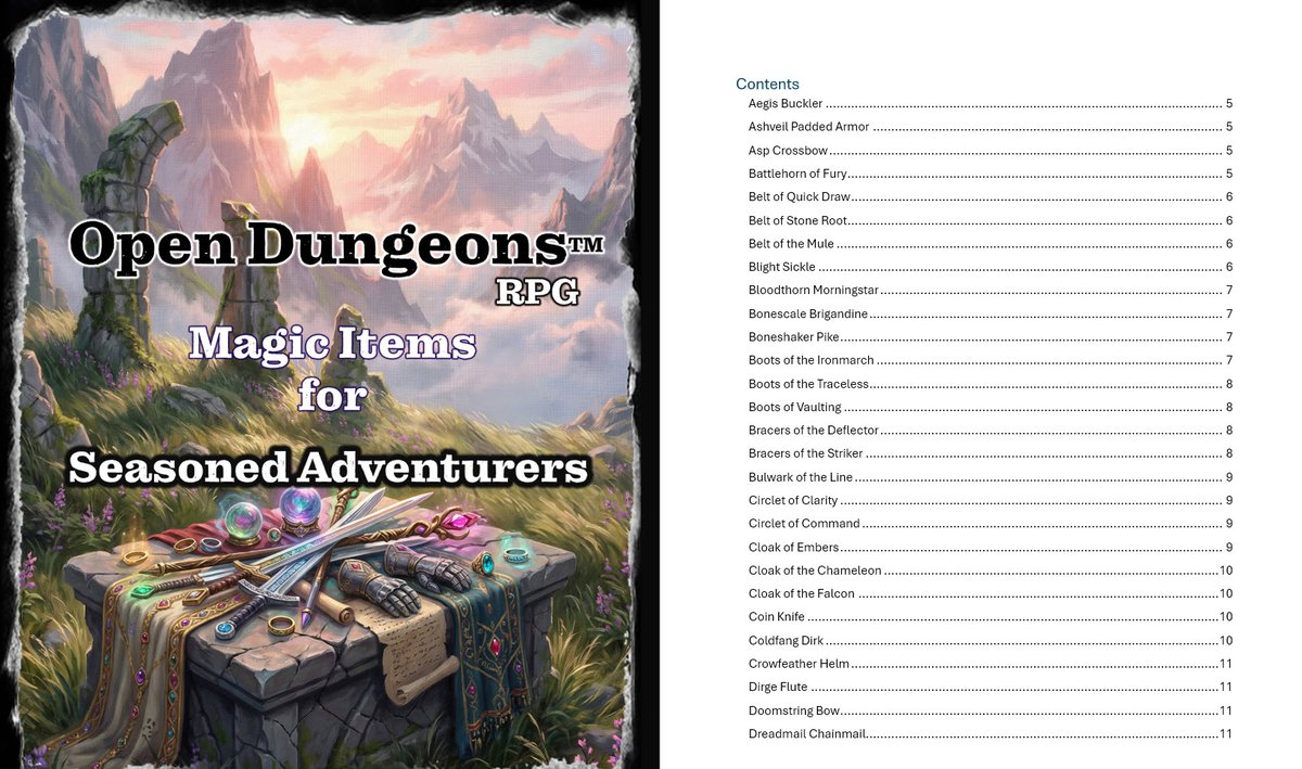 OD_RPG's tweet photo. Starting back up on finishing another 227 magical items for Seasoned Adventurers (levels 4 and greater). PDF will be $7, but Patreon Supporters will have digital access on website to contents - a benefit and a way of saying, "Thanks for your support!" - #ODRPG #DnD #ADnD #PF2e #ttrpg