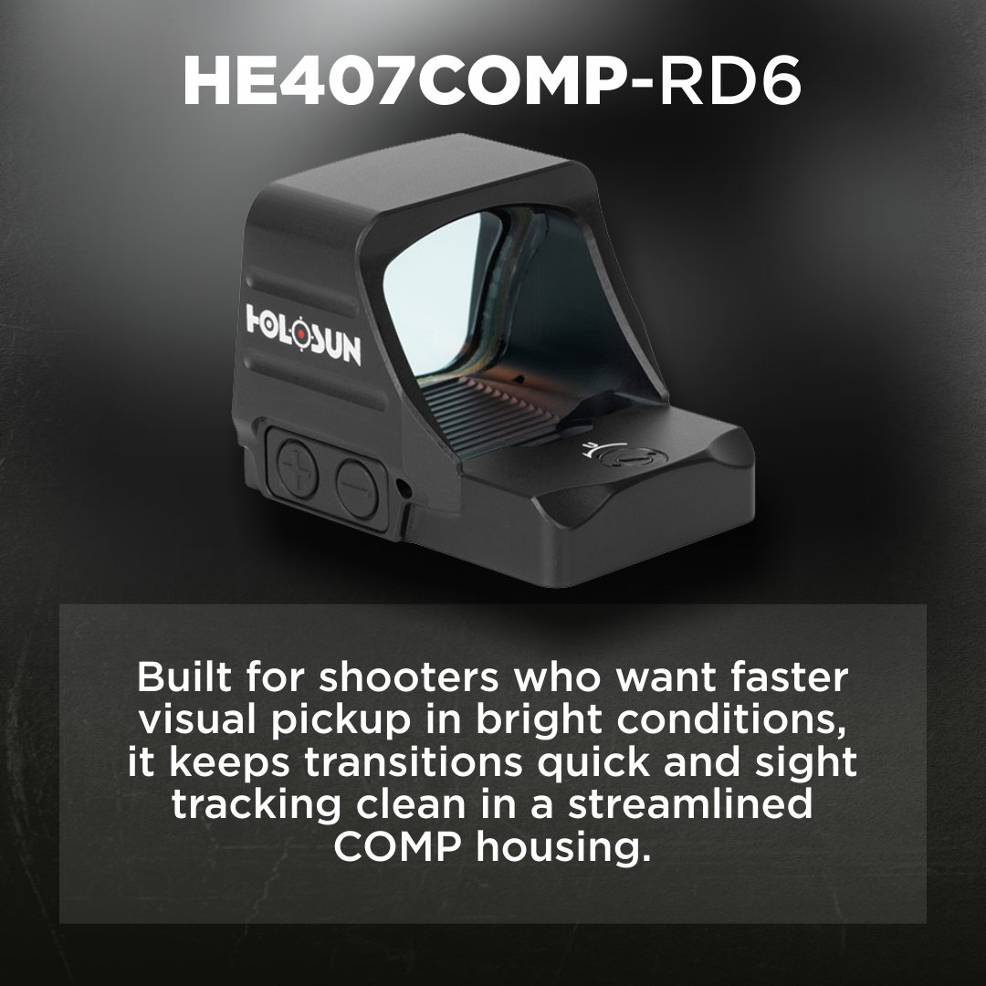 SportsandGadget's tweet image. #Holosun HE407COMP-GR6 💚

6 MOA #GreenDot, wide window, Shake Awake, side battery tray, and 7075-T6 aluminum housing built for competition speed.
#SportsAndGadgets - Official dealer in US, Canton, MA. Free Shipping or Fast 2 Day Shipping.

sports-and-gadgets.com/collections/ne…