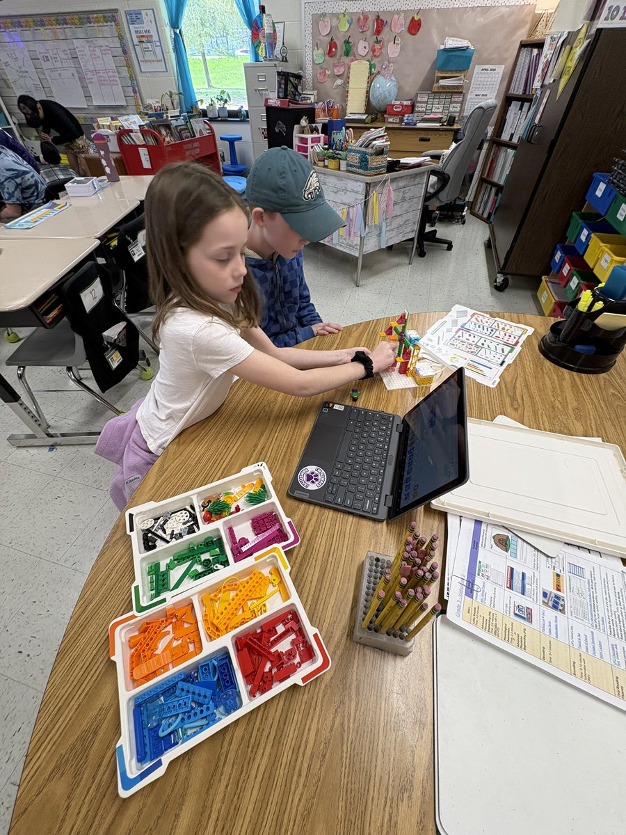 MEATRT's tweet photo. Mrs. Zdan’s 3rd grade designed Spike Lego Amusement Park rides with ways to protect them from natural disasters, and made sure the rides were accessibility friendly. (I loved the wheelchair ramps and the service dog waiting for the passenger..)@ALG_LCPS https://t.co/udLi7F6kcc