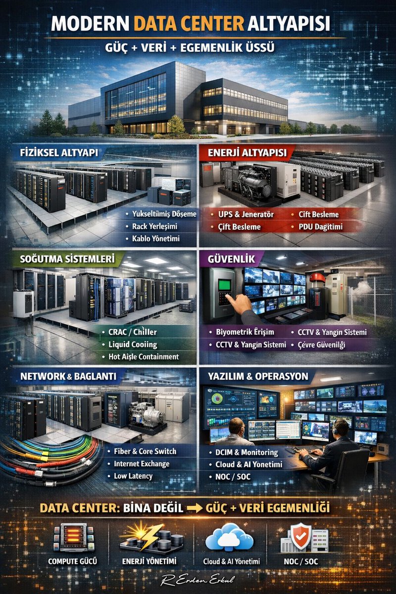 ErdemErkul's tweet image. Veri Merkezi  artık bina değil.
Gücün, verinin ve egemenliğin merkezi.

AI çağında kazananlar:

⚡ Enerjiyi yöneten
🧠 Veriyi tutan
🌐 Altyapıyı kuranlar olacak.

#DataCenter #AI #YZ