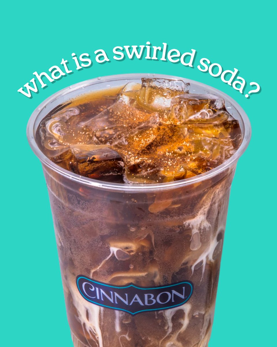 Cinnabon's tweet photo. we just got thirstier with our new SWIRLED SODAS featuring two obsession-worthy flavors! 🥤 

🤎 cinnamon roll swirled soda: a crisp soda base, with a creamy vanilla swirl, caramel drizzle and our signature Makara® cinnamon

🩷 raspberry swirled soda: a crisp soda base, with raspberry syrup and a creamy vanilla swirl

which one are you trying first?