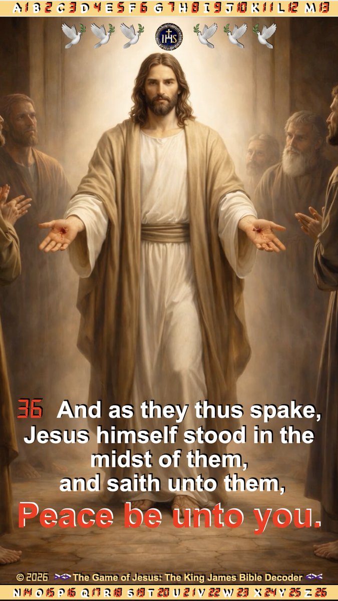 TAPIN2ME's tweet photo. 60 Seconds &amp; Under | Luke 24:33–36 (KJB)
Peace Be Unto You | Eastertide 2026

“Peace be unto you.”

🔗 Continue your study:

TAPIN2ME Studios is going OVERTIME …

https://t.co/T5frgoTJlH

#TAPIN2ME #Christians #Catholics #TheGameOfJesus #PeaceBeUntoYou https://t.co/BfGRHrTOKt