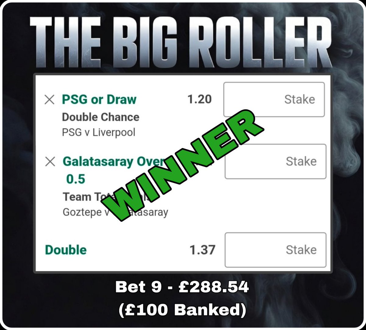 TomWhiteTips's tweet photo. Bet 9 is a winner !! 🏆 

New Total £395.30 💰 

+ £100 already banked 💰 

Bet 10 tomorrow......

You can follow this run on my Telegram, the link to join is in the comments section..... https://t.co/tNm5GKvLP7