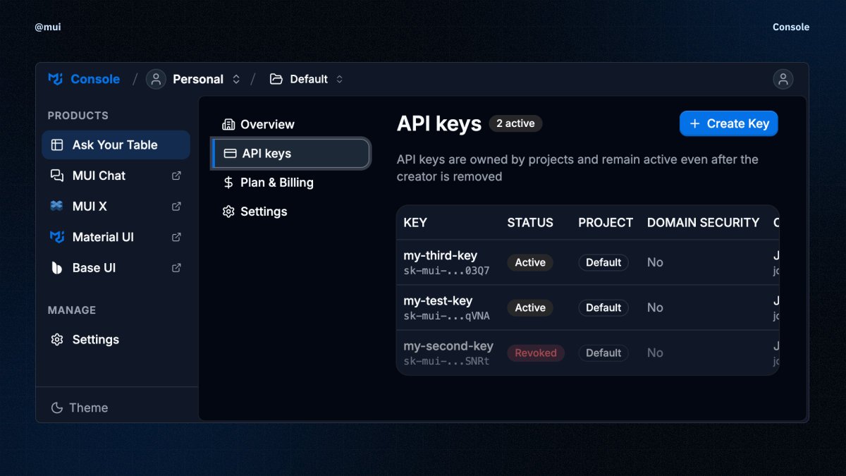 MUI_hq's tweet photo. Also in the v9 story:

- MUI Console for operational workflows around commercial features.
- Pricing and licensing updates for clearer product-line positioning.

All context in the main overview post. https://t.co/4R7YUbDt2Q