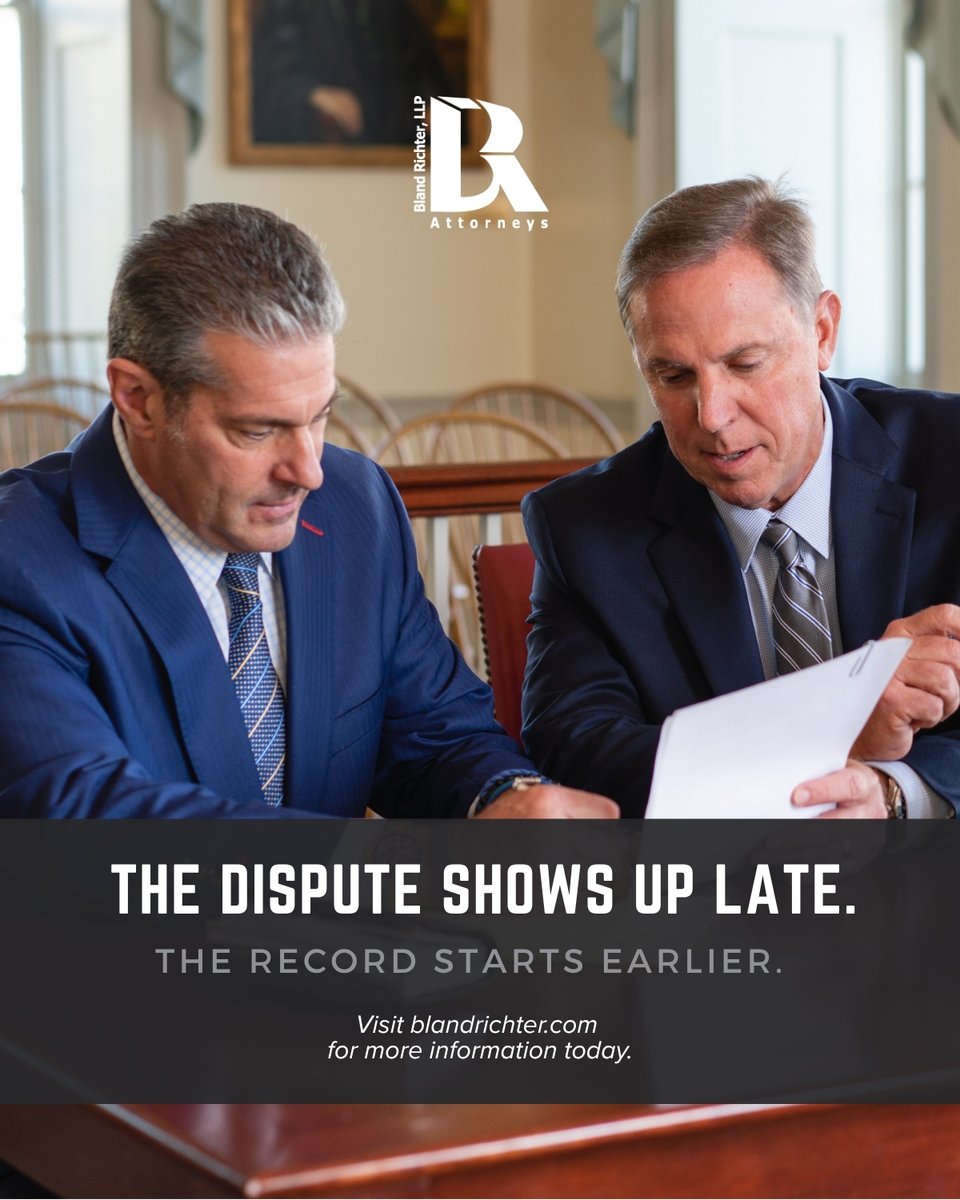 BlandRichterSC's tweet image. In construction matters, the record that matters is usually created before the dispute is obvious.

#ConstructionLitigation #BusinessLitigation #StrategicAdvocacy #GoToFirm