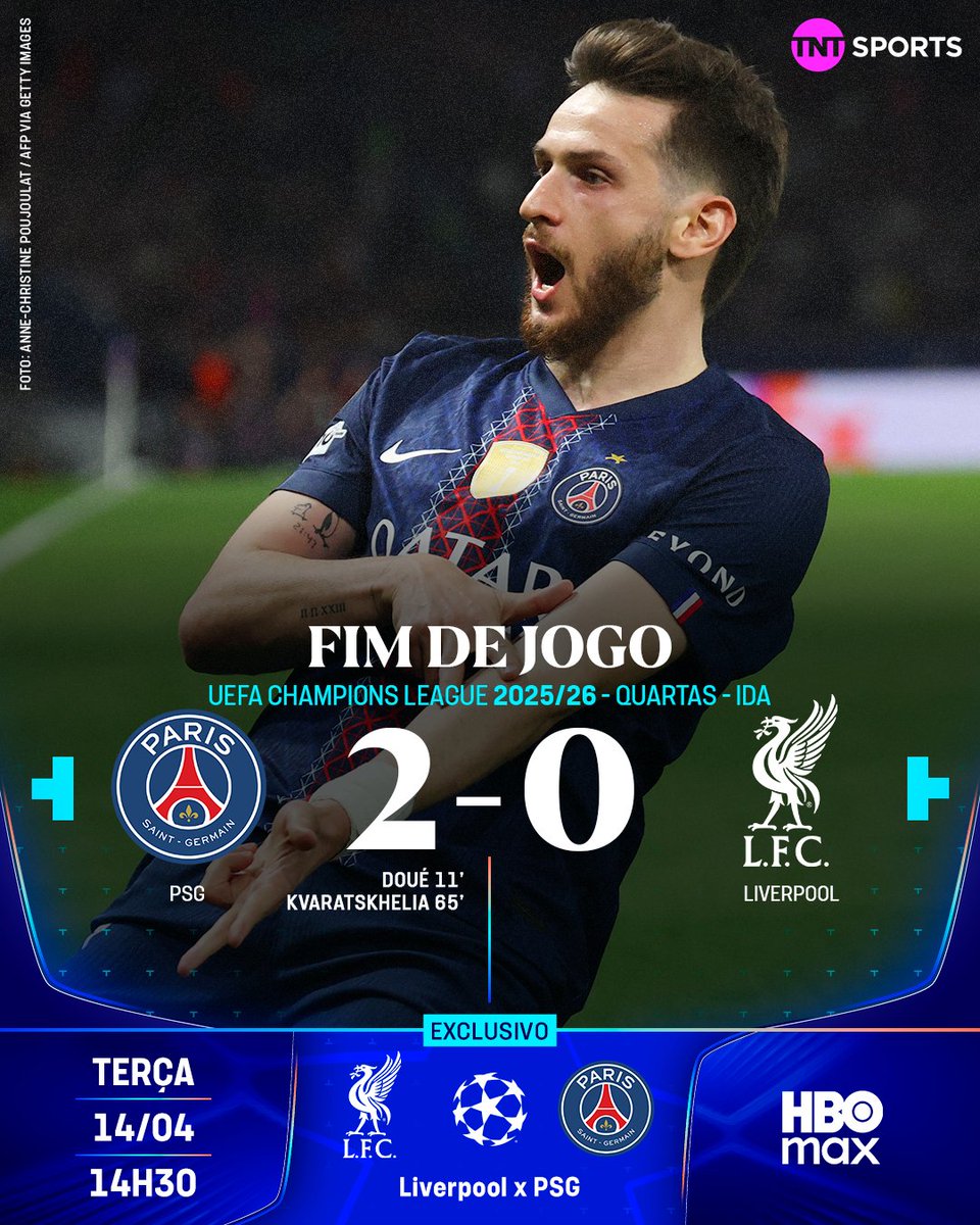 TNTSportsBR's tweet image. O PSG TÁ COM UM PÉ NAS QUARTAS! 💪🇫🇷 Vitória com atuação dominante em Paris! O Liverpool vai precisar da magia de Anfield para buscar a virada! #CasaDaChampions #MFM #PósJogo #HBOMax
