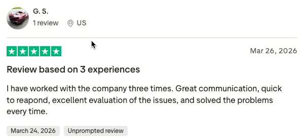 HackRepairGuy's tweet photo. Review based on 3 experiences
I have worked with the company three times. Great communication, quick to reapond, excellent evaluation of the issues, and solved the problems every time. https://t.co/XWquYDr8YS