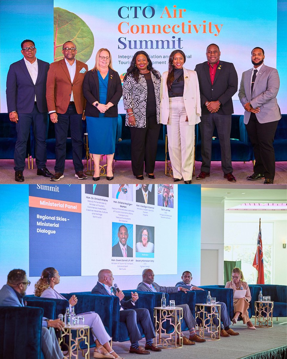 BTAInsights's tweet photo. Highlights from the @ctotourism Summit in Bermuda last month. 

Regional leaders &amp; aviation partners came together with a clear focus: strengthening air connectivity across the Caribbean.

More connection, more opportunity — for a stronger, more resilient region ✈️

#BTAInsights https://t.co/wB7h7RpEy5