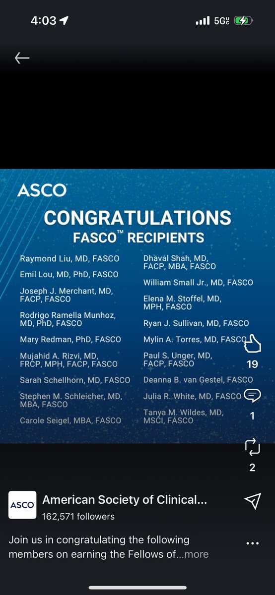 Jasmine Kamboj, MD, FASCO tweet media