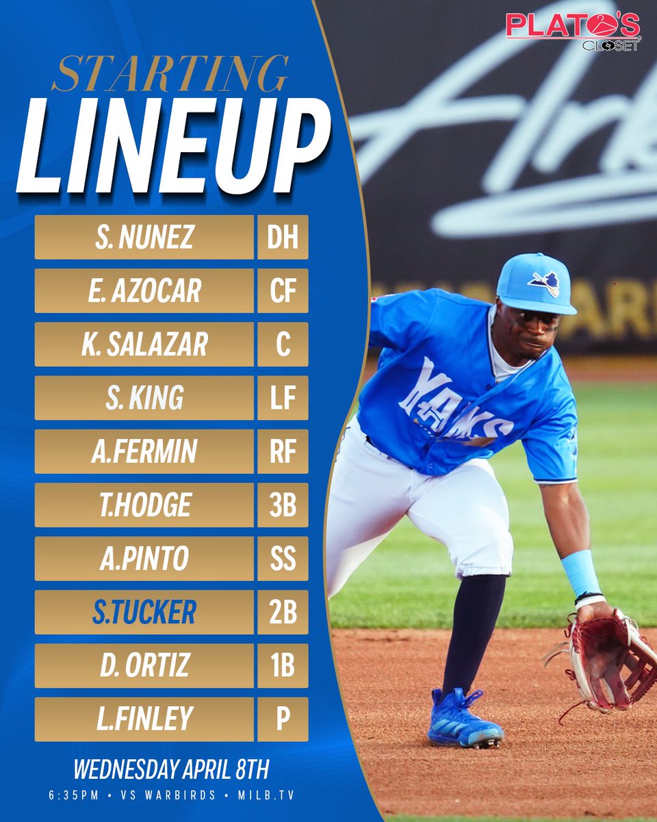 RidgeYaks's tweet photo. Ready for Game 2!
Lineup Sponsored by: Plato's Closet Roanoke
🎟️ : https://t.co/NbUoELhW9m
📻 📺 : https://t.co/imhEQIe0Lo and https://t.co/g8fks1RVw2
#YakAttack #GoYaks https://t.co/AxCMID5upF