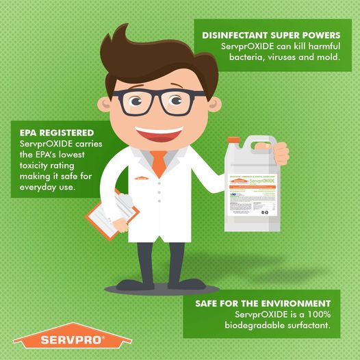 When you're the No. 1 cleaning and restoration company, there are many reasons for getting here. ServprOXIDE is one of them. Let SERVPRO of Spokane County help with your next cleaning and restoration project.