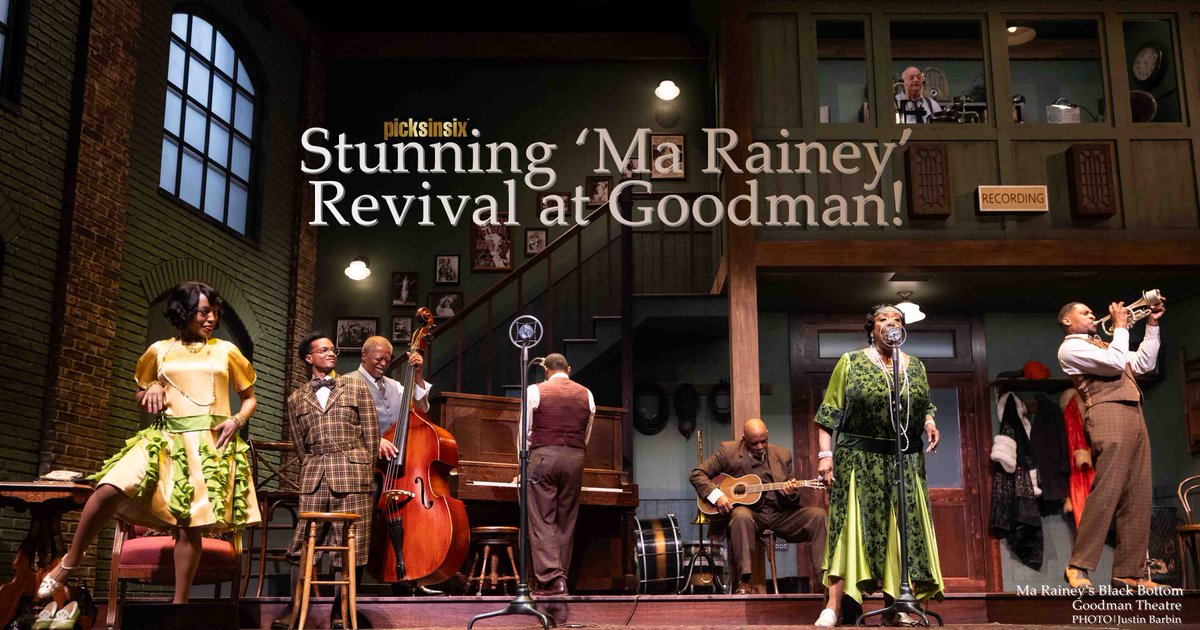 PicksInSix's tweet photo. #PicksInSix Gold Review - The stunning revival of August Wilson's "Ma Rainey's Black Bottom" directed by Chuck Smith and associate director Harry Lennix is now playing at @GoodmanTheatre. Read the review and see the show now extended through May 3. https://t.co/NLWgL6Ip9D https://t.co/f7NjoNMeWf