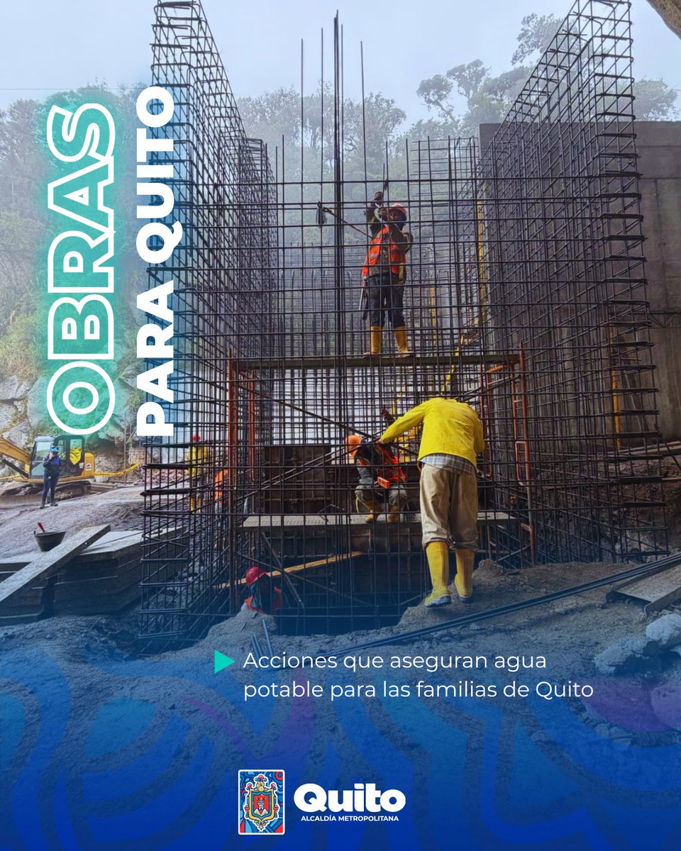 aguadequito's tweet image. 🏗️ #Obras | Más agua potable para Quito.

EPMAPS avanza en la reconstrucción de la captación "Blanco Chico" y en la habilitación de una nueva línea de conducción con una tubería de acero, que permitirá incorporar 700 litros por segundo adicionales al Sistema Papallacta Integrado.