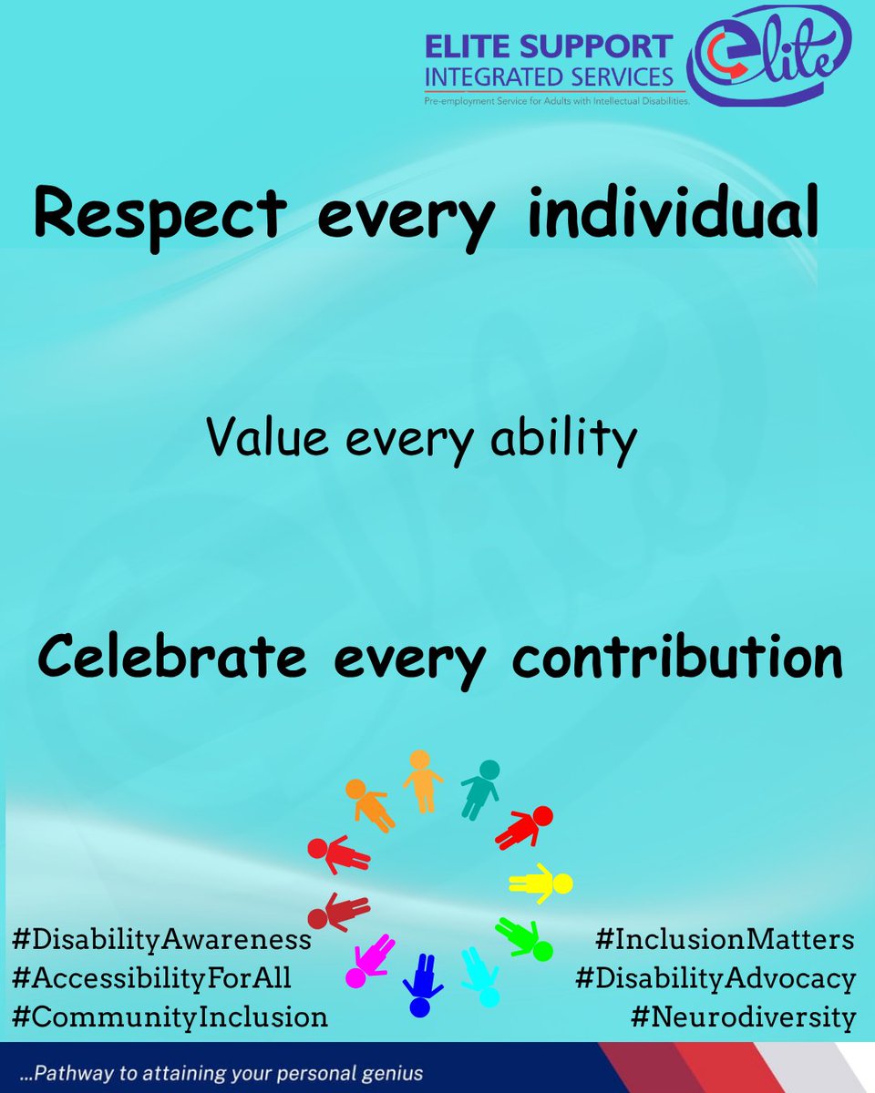 _elitesupportIS's tweet image. At Elite, we respect every individual, value every ability, and celebrate every contribution.
#InclusionMatters #RespectForAll #DisabilityAdvocacy #AccessibilityForAll