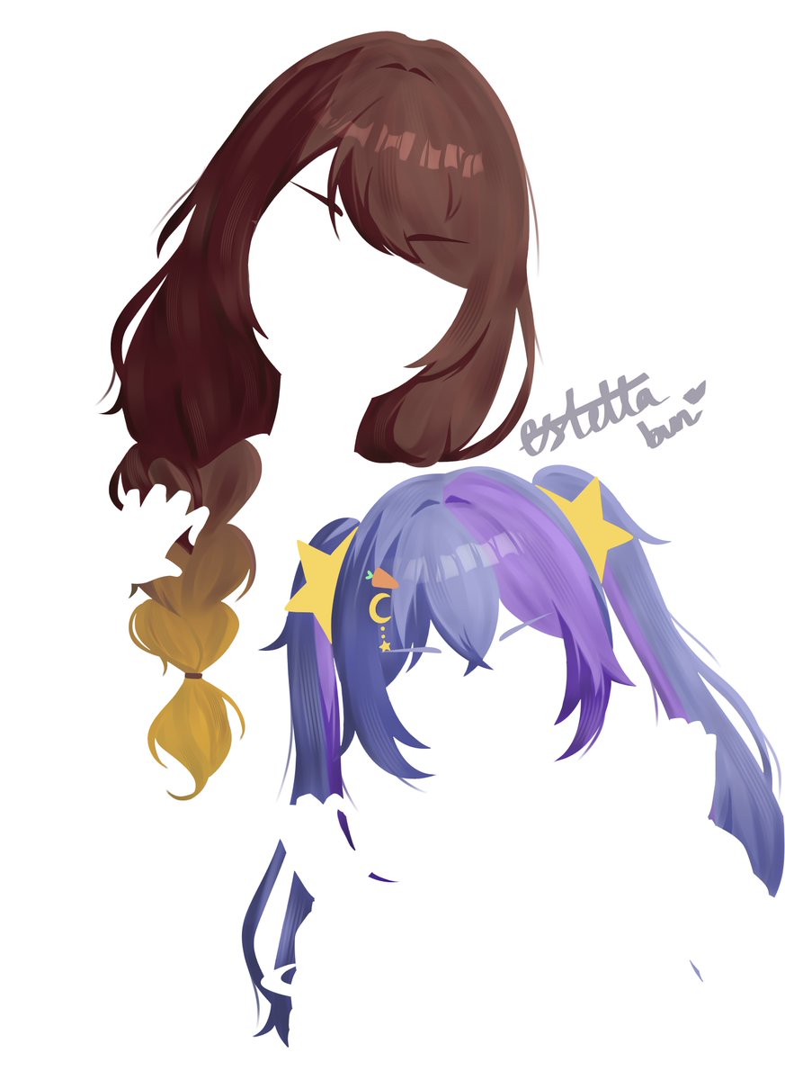 Estella_bun's tweet photo. Hair base vs render ( ¬⩊¬) https://t.co/uhuPbnAoYf