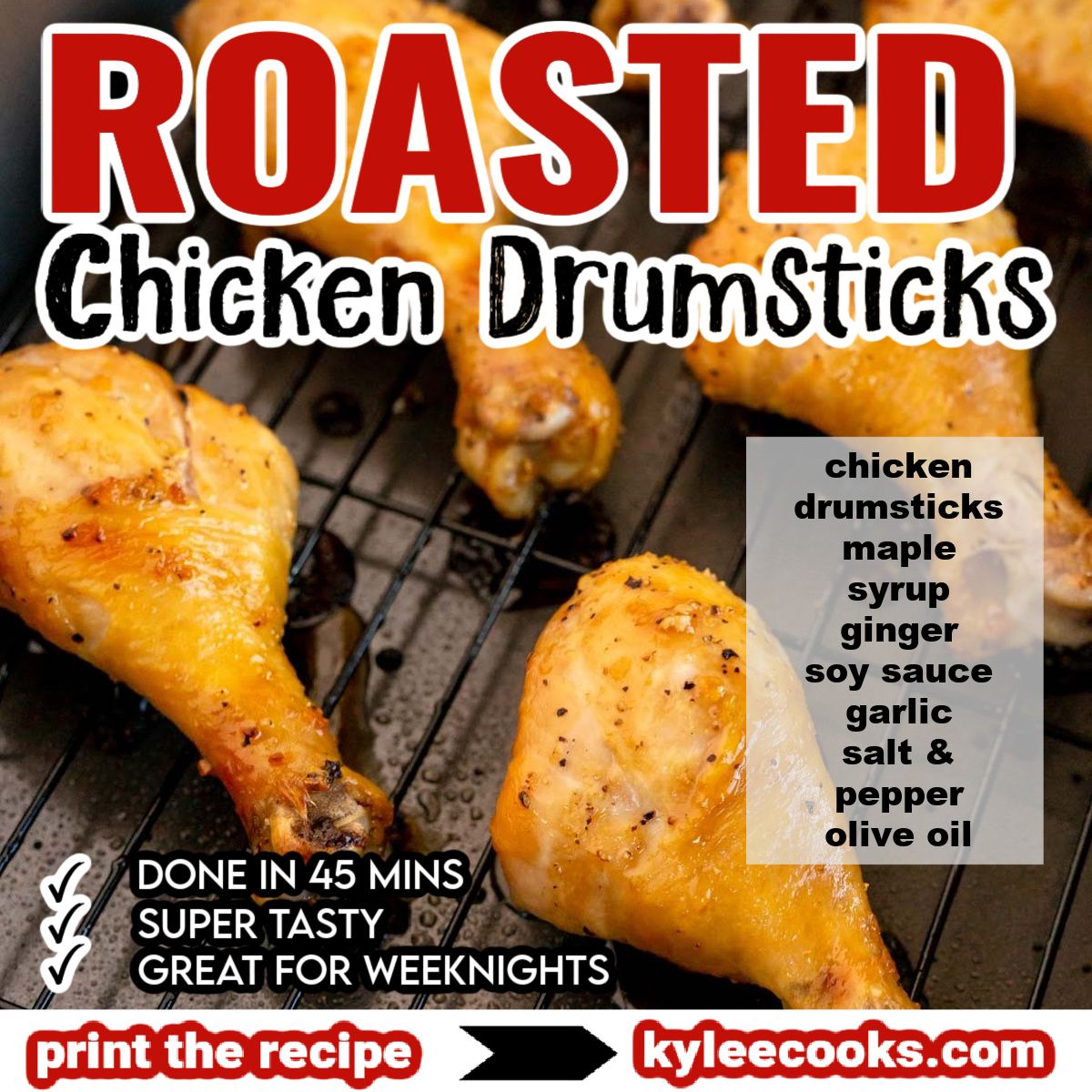 kyleecooks's tweet image. 🍁 MAPLE GINGER CHICKEN DRUMSTICKS 🍗 The perfect combo of sweet and savory! An easy, delicious dinner the whole family will love. #weeknightdinner #chickenrecipe #kyleecooks kyleecooks.com/maple-ginger-b…
