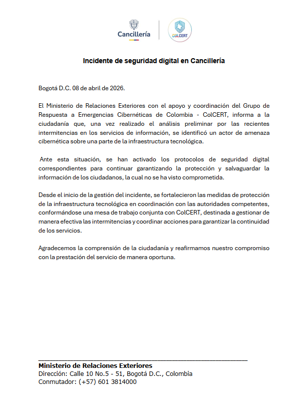 Cancillería Colombia tweet media