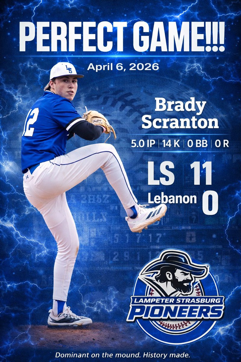 LSPioneersBB's tweet photo. We mentioned earlier how dominant the Pioneer offense was this week outscoring their opponents 41-2 but we may have witnessed history this week from the guys on the mound!  What an incredible 3 days of LS Baseball!!! @lanclebbase @LancasterSport  @FOX43Sports @WGAL https://t.co/VaW8py3jrX