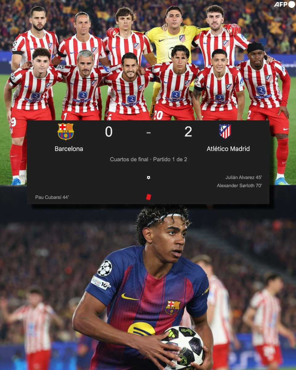 #ErastadísticasFutboleras
Es increíble como el Atlético se ha convertido en la bestia negra del Barcelona 🤦🏾‍♂️ #Champions