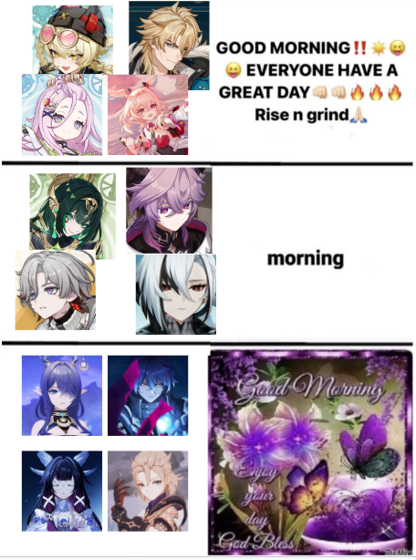 how the nod krai cast says good morning