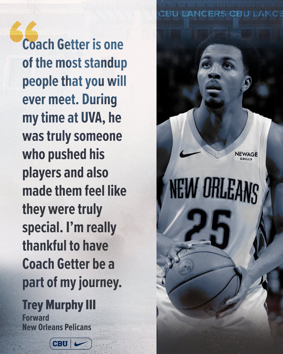 CBUmbb's tweet photo. "During my time at UVA, he was truly someone who pushed his players and also made them feel like they were truly special."

- Trey Murphy III, New Orleans Pelicans

#LanceUp⚔️ https://t.co/hSia6y6A7z