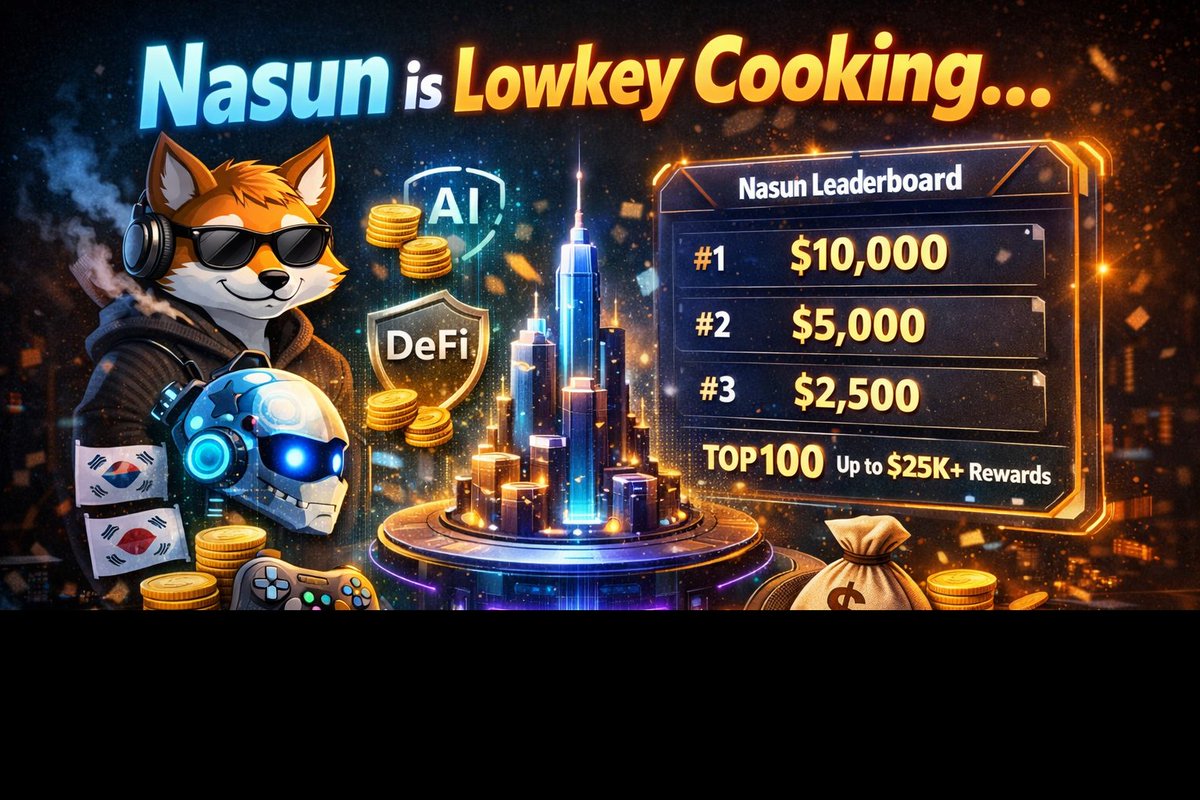 HarryVicking's tweet photo. GM,

I've been away previously due to some issue but now im back.

Not gonna lie @Nasun_io is lowkey cooking 

Grants, real use cases (AI, DeFi, gaming), and now the leaderboard is live with solid rewards 💰

Feels like one of those projects people ignore early then regret. https://t.co/dDZbrZCzlJ