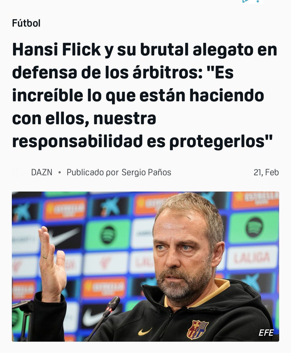 Otra rajada más de Flick. Y van unas cuantas. La hipocresía, amigos.