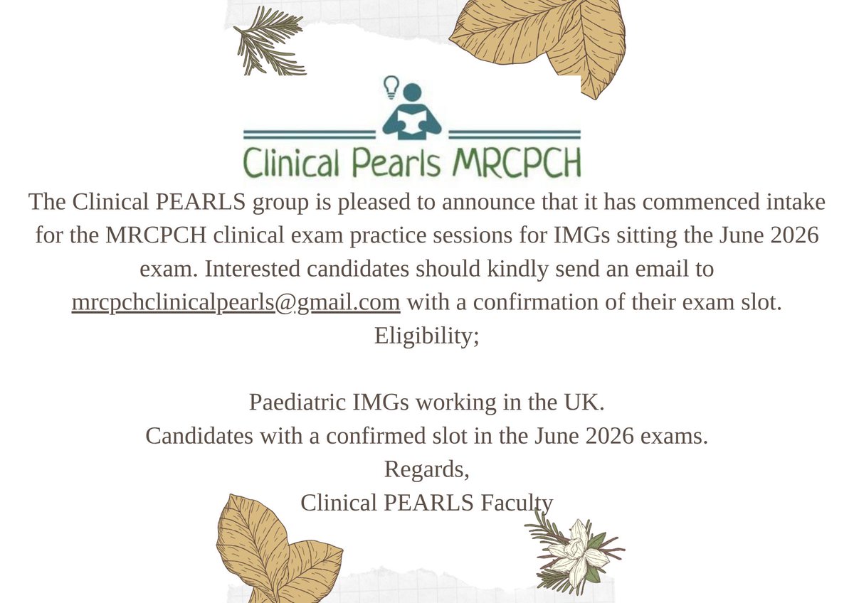 MRCPCH Clinical Pearls tweet media