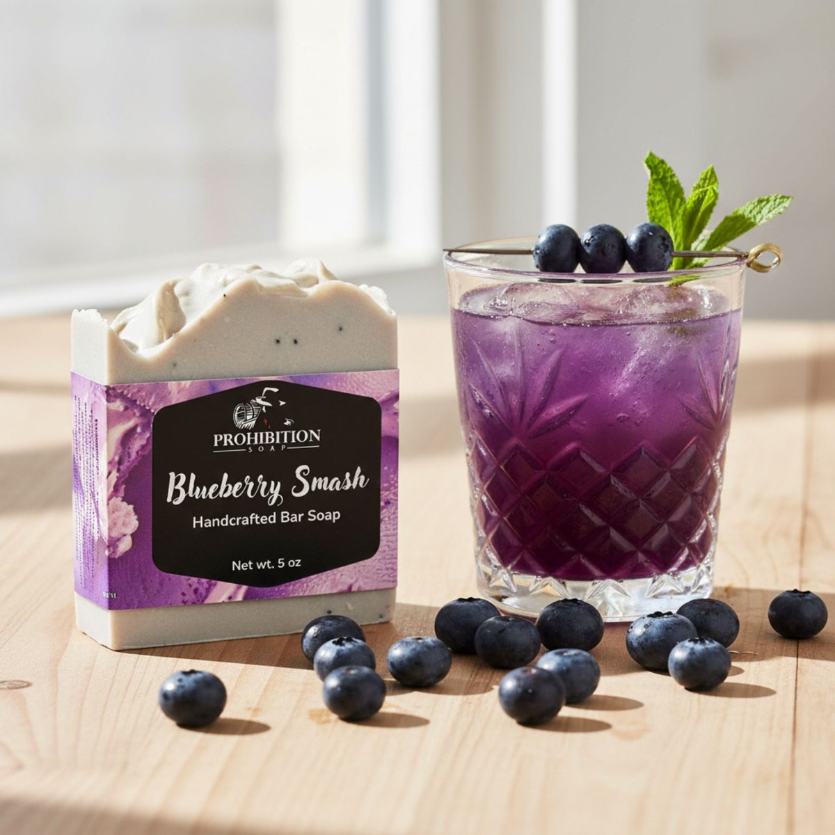 ProhibitionSoap's tweet photo. Blueberry Smash! We intended this new scent to be a one-shot, but we like it so much we may keep it on as a regular.

Top: Fresh Blueberry, Lychee Fruit, Crushed Thyme Leaves
Middle: Blueberry Jam, Rosemary, White Jasmine
Base: Soft Musk, Amberwood, Tonka Bean, Sugar Milk https://t.co/KVOa9dTjiX