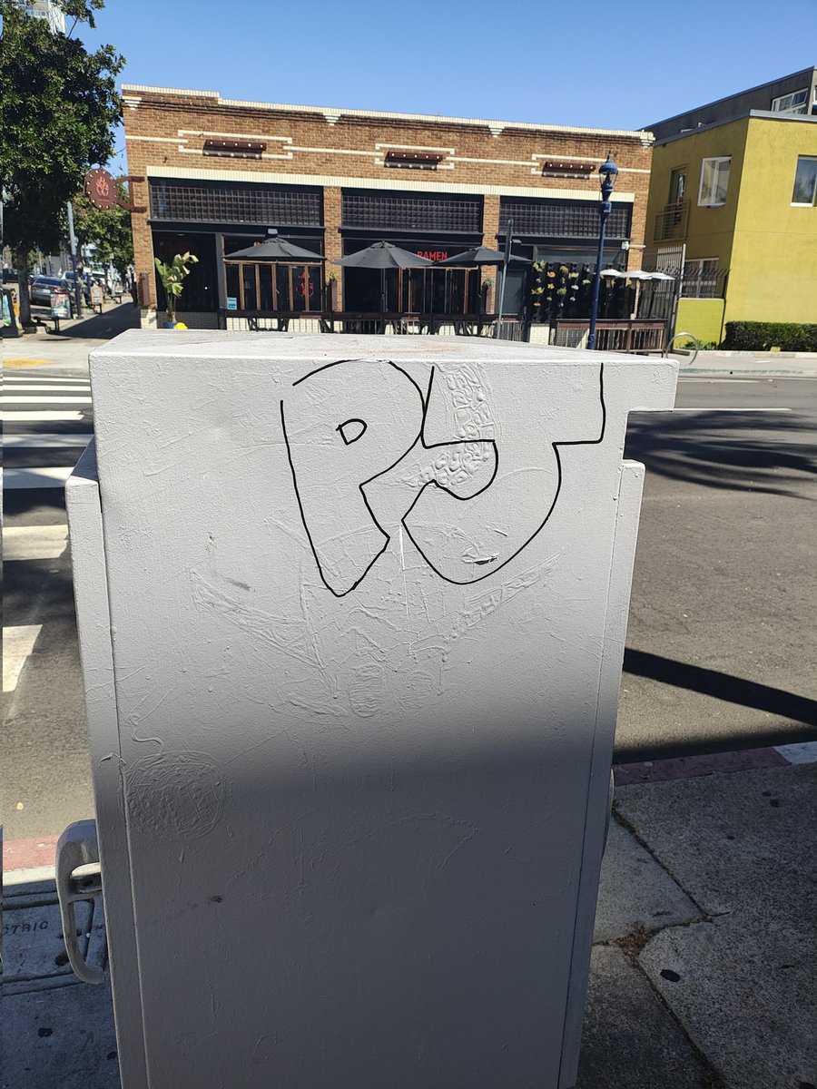 PJQuezada1's tweet photo. Someone is thinking about me. This is by the post office on the corner of 9th Avenue &amp; E Street. #PJ #art #PJart https://t.co/m1Adr527mP