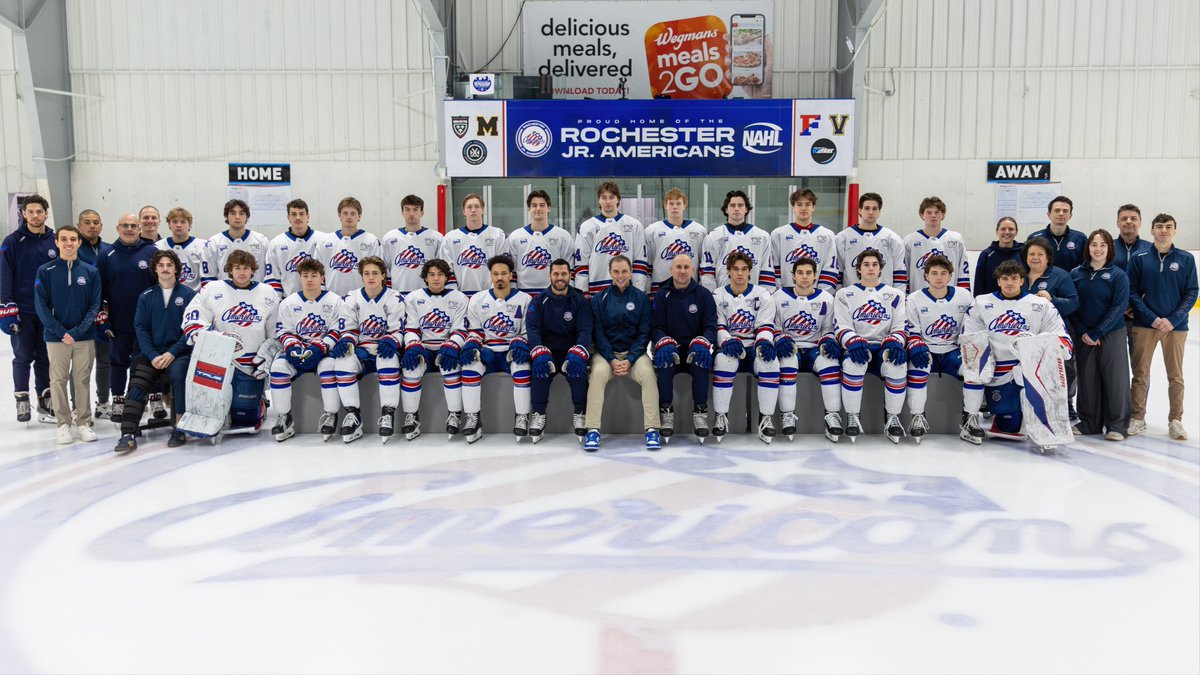 JrAmerksNAHL's tweet image. Regular season ✅ Playoffs 🔜 

Presenting your 2025-26 Rochester Jr. Americans. #LetsGetRowdy