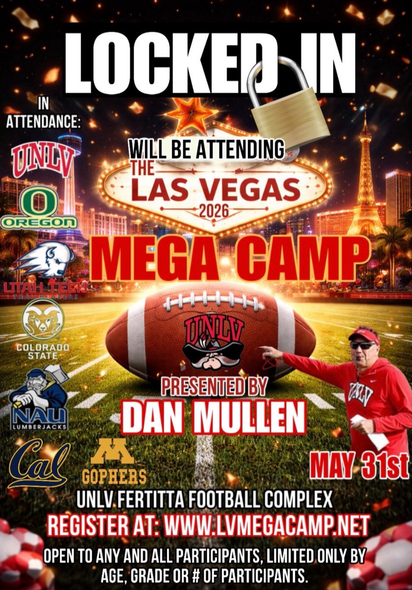 Exited to compete at the Las Vegas Mega Camp <a href="/lvmegacamp/">Las Vegas Mega Camp</a> <a href="/recruitvegas/">Recruit Vegas</a> <a href="/MikeWatersP1/">Michael Waters | Phase 1 Sports, Inc</a> <a href="/BrandonHuffman/">Brandon Huffman</a>